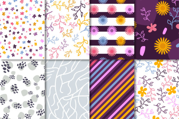 Abstract Floral Digital Paper Pattern Review